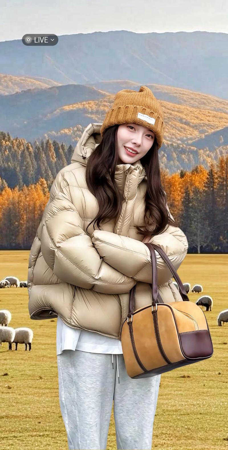 抖音上女的穿的女绒服