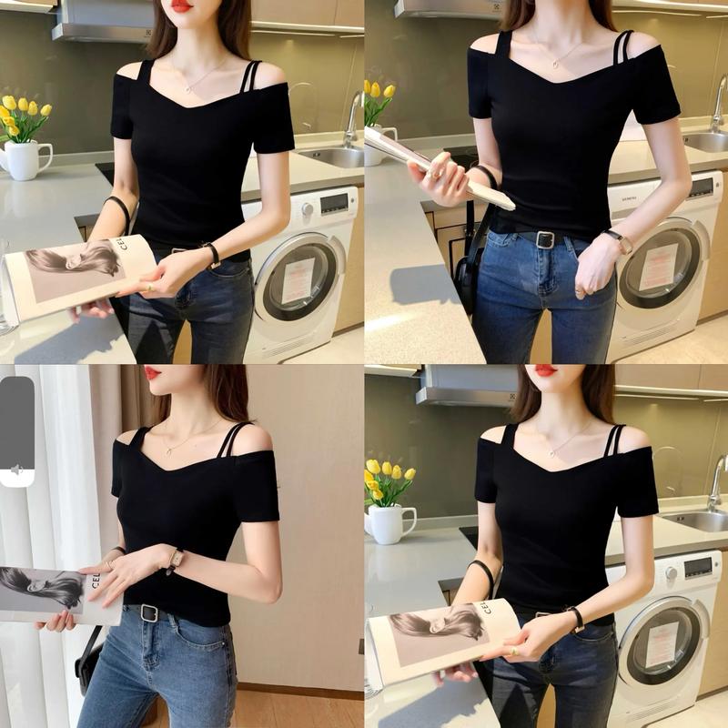 抖音很火的一字肩衣服