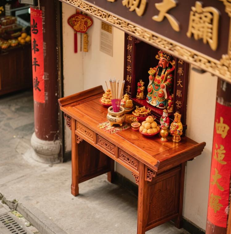 抖音最火的财神爷供桌