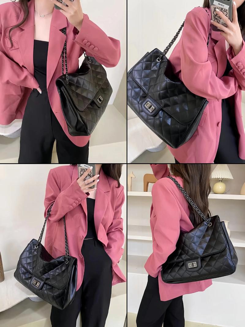 抖音上菱格单肩斜挎包