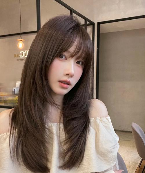 快手红人长发空气刘海