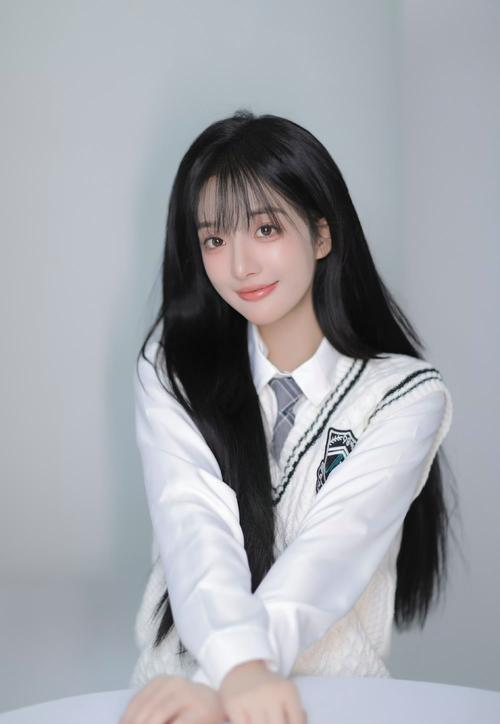 快手红人长发空气刘海