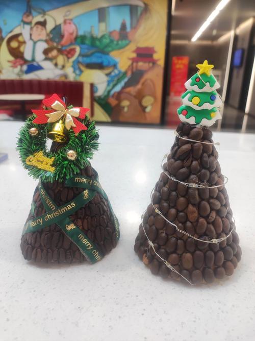 咖啡圣诞树拉花抖音款