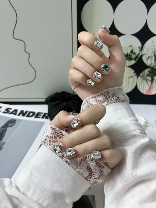 抖音最火方钻美甲图片