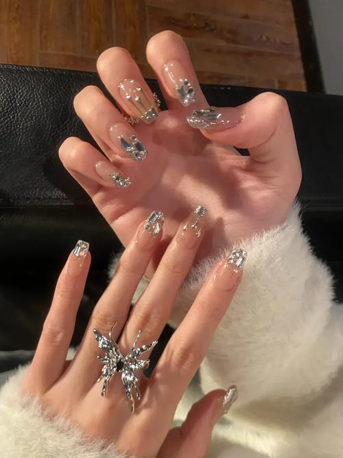 抖音最火方钻美甲图片