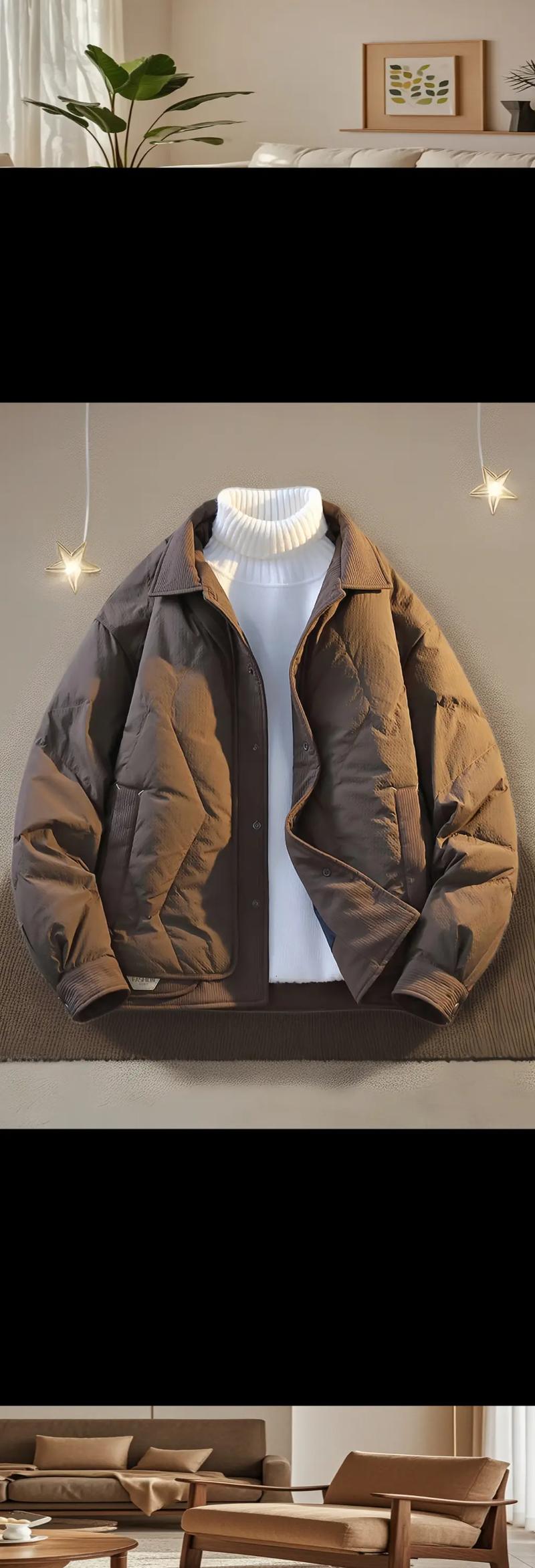 抖音白色短款羽绒服男