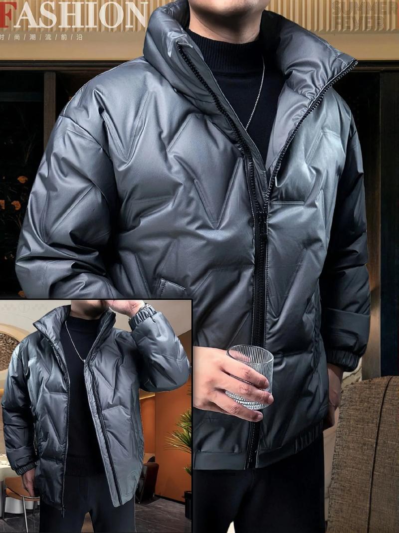 抖音白色短款羽绒服男