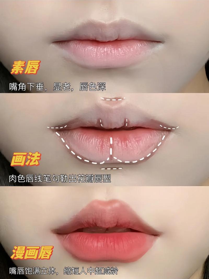 抖音白t上绣红唇教程