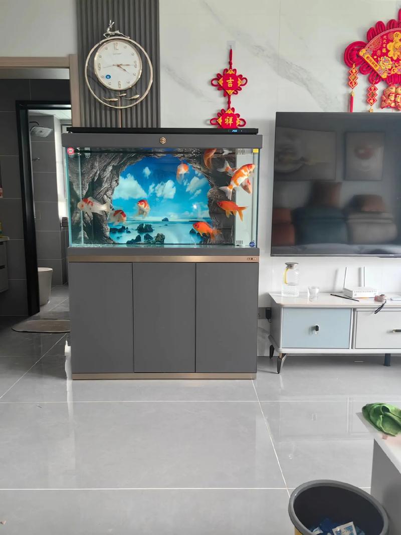 抖音上的客厅装的鱼缸