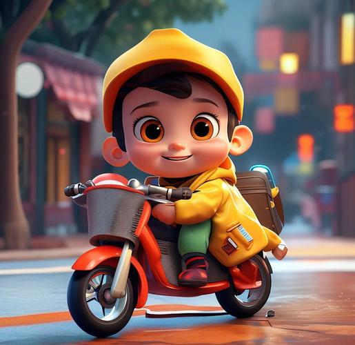 卡通车图片小男孩抖音