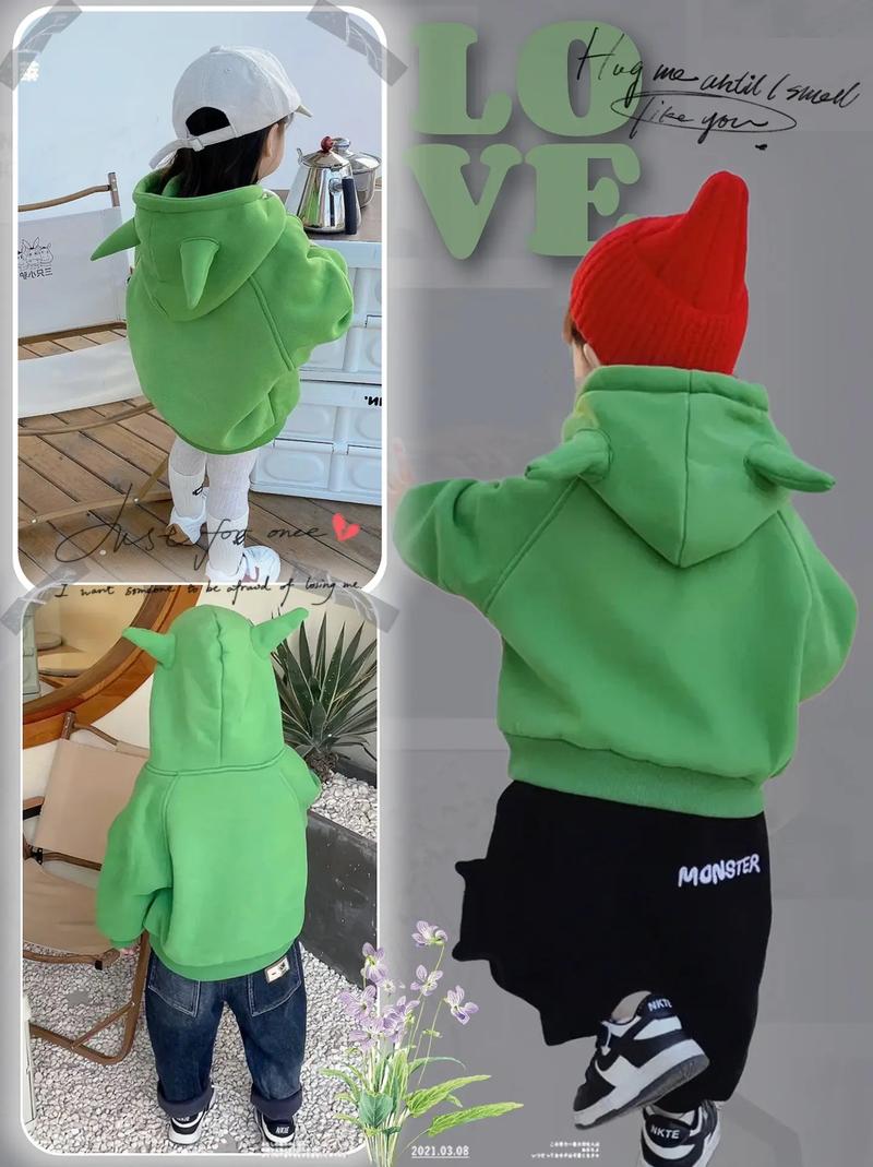 抖音绿色天线宝宝卫衣