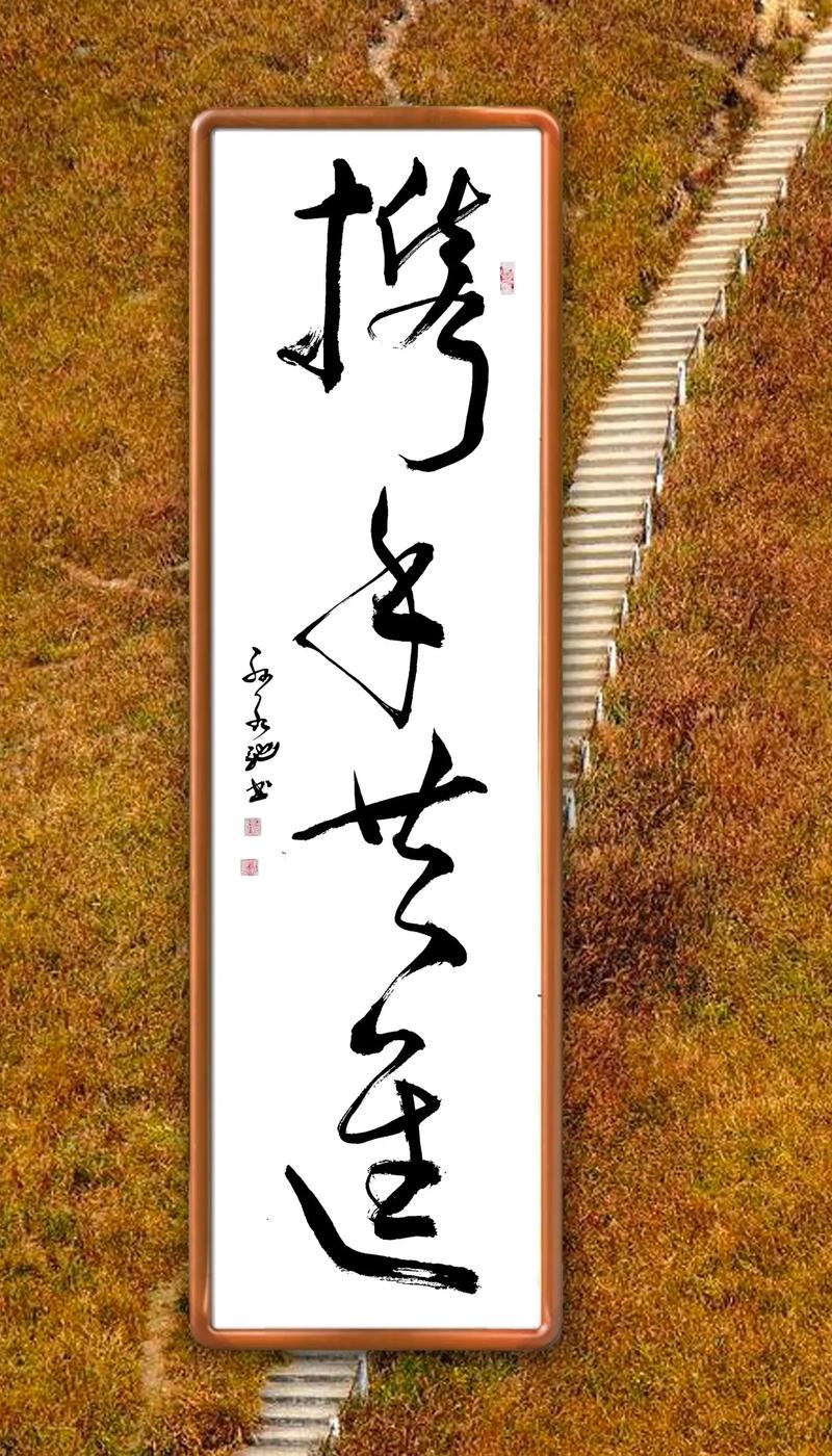 携手一生书法抖音图片