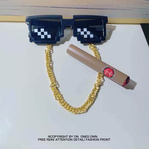 抖音怎么弄金链子墨镜