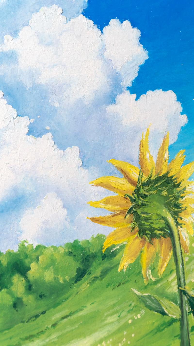 抖音颜料画向日葵视频