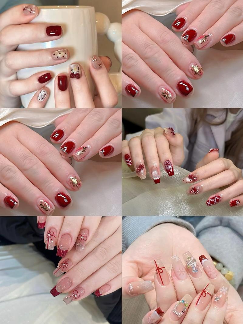 抖音指甲插色好看图片