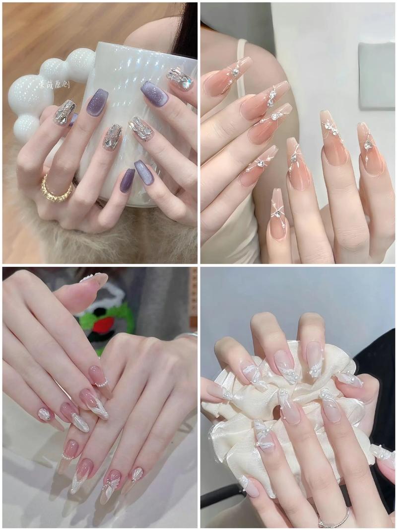 抖音指甲插色好看图片