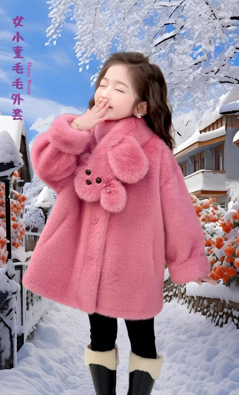 抖音同款小孩毛绒外套