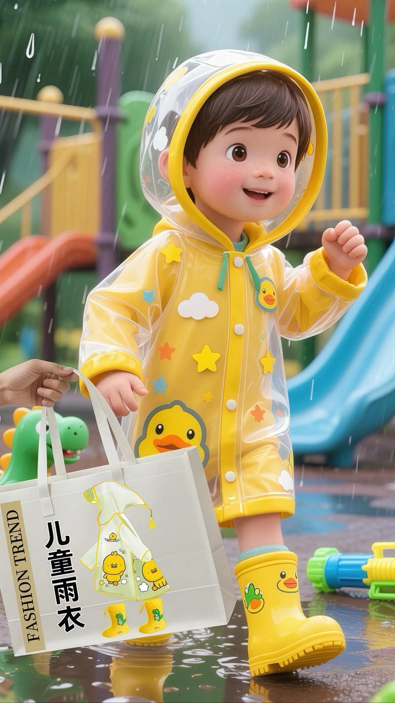 抖音小黄鸭雨衣怎么收