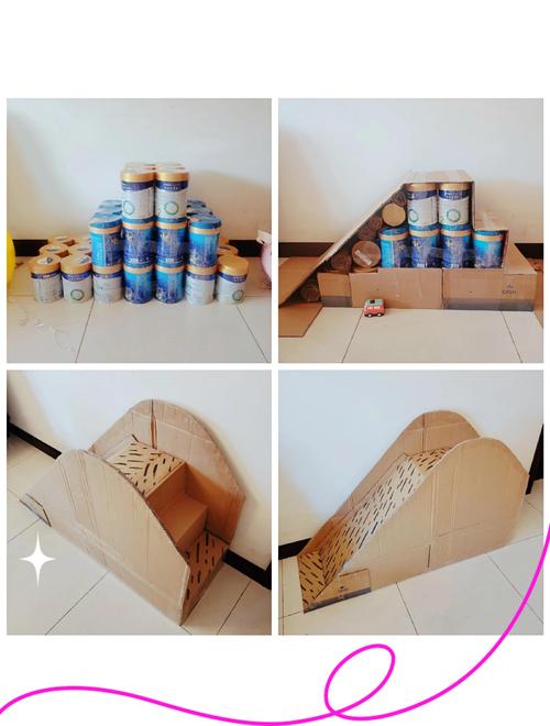 抖音自制玩具纸片滑梯