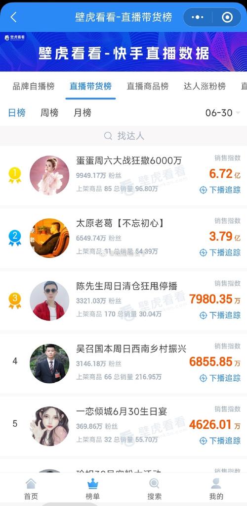 快手榜一榜二的在那看