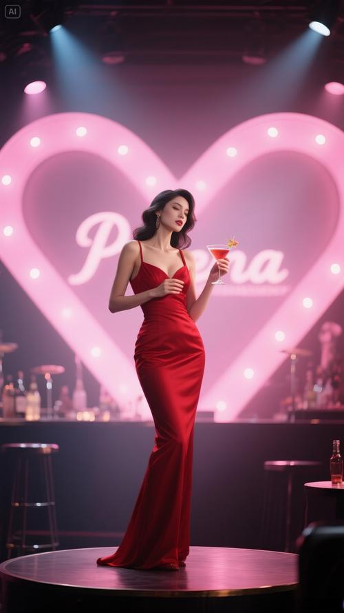 优酷抖音广告红裙女