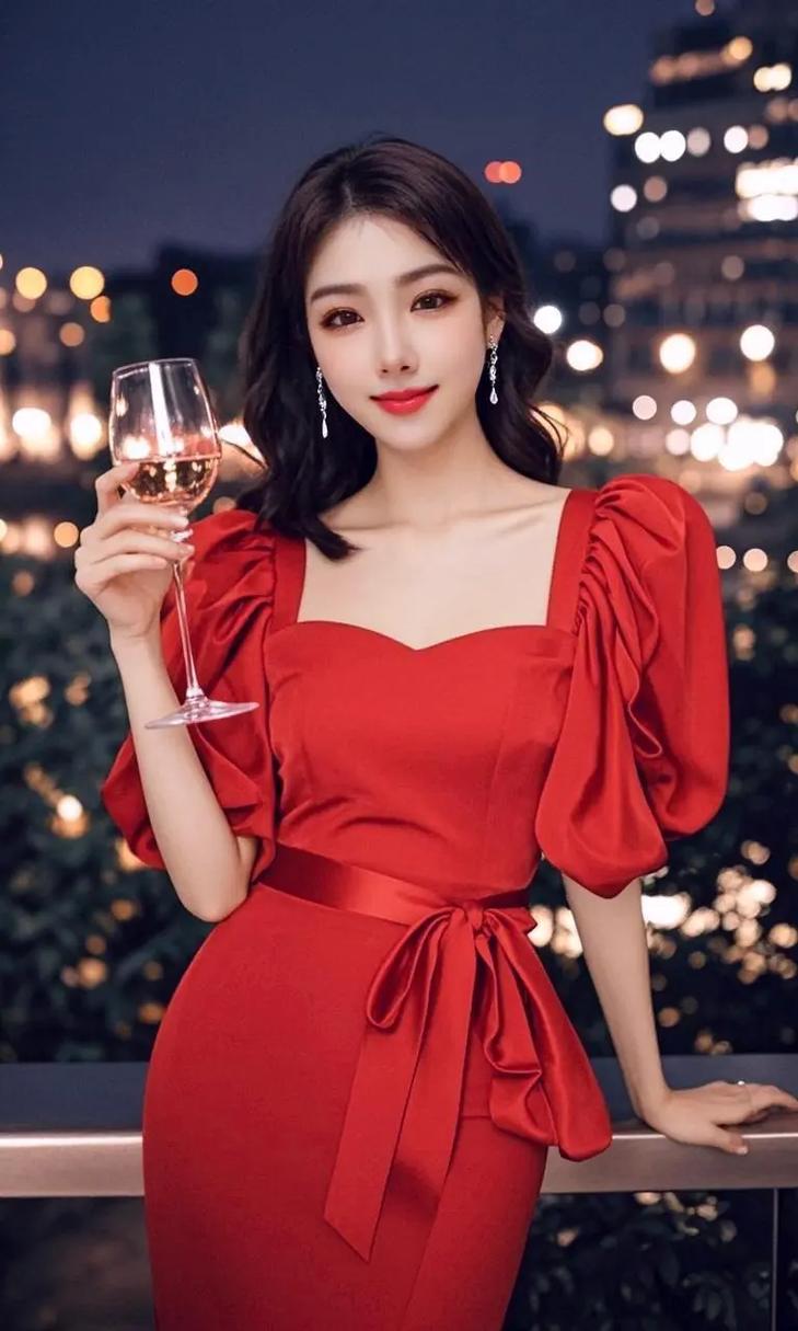 优酷抖音广告红裙女