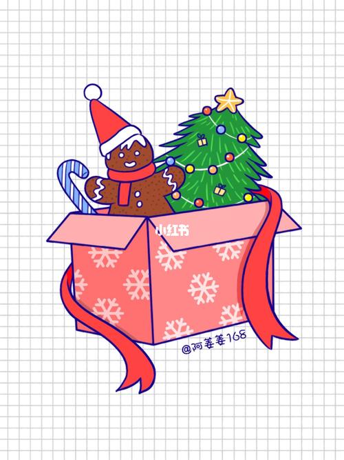 抖音圣诞节礼物盒画