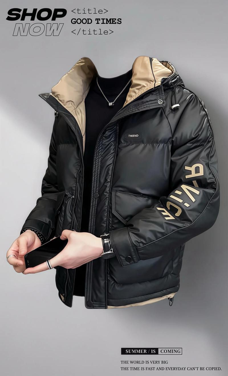 抖音男的牵着羽绒服