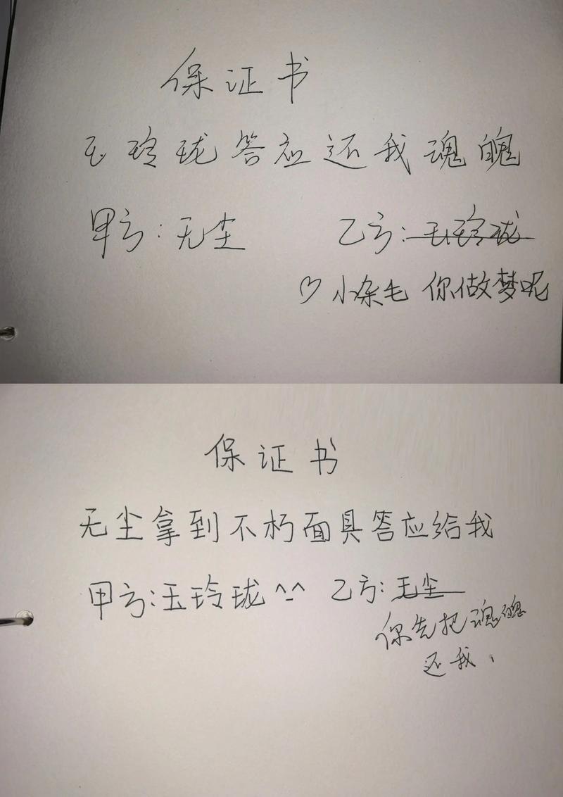 抖音同款保证书图片