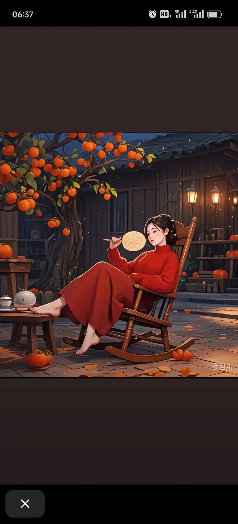 抖音里坐摇椅的配音