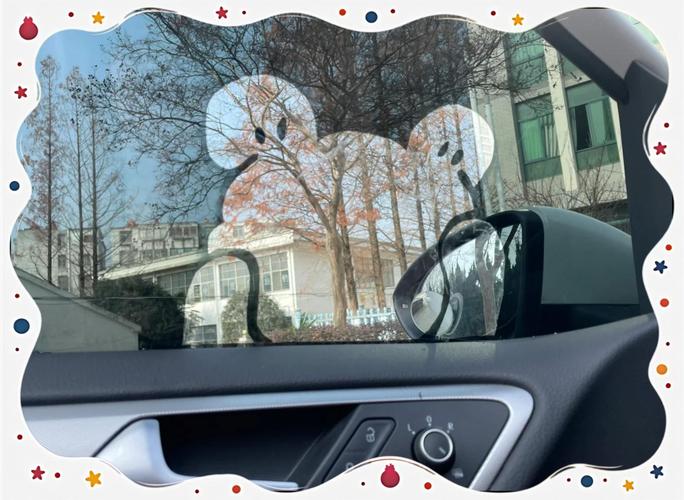 抖音车后玻璃画图片