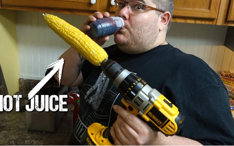 快手电钻吃玉米头发