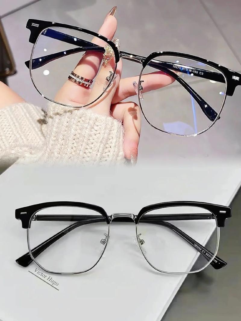 抖音装饰镜半框眼镜