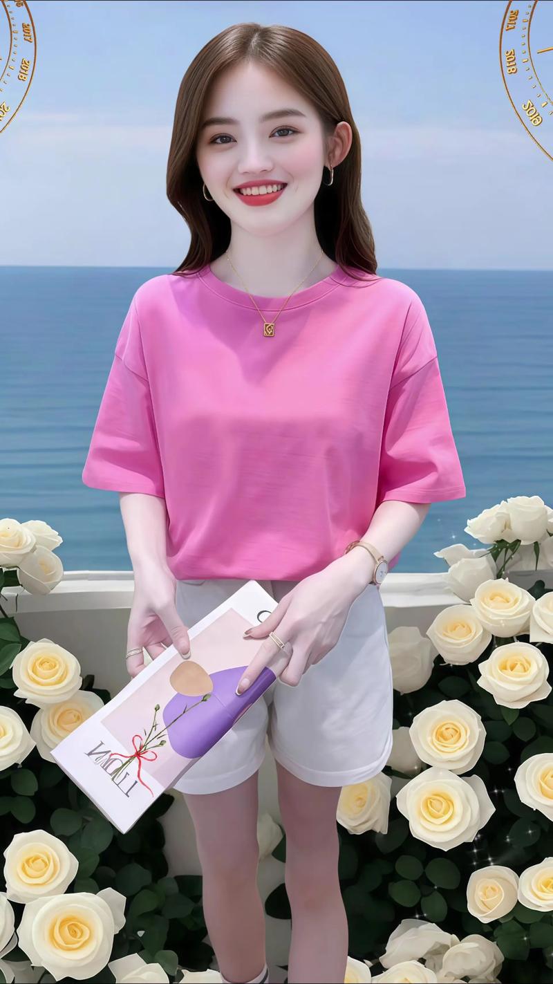 抖音粉红色衣服女人