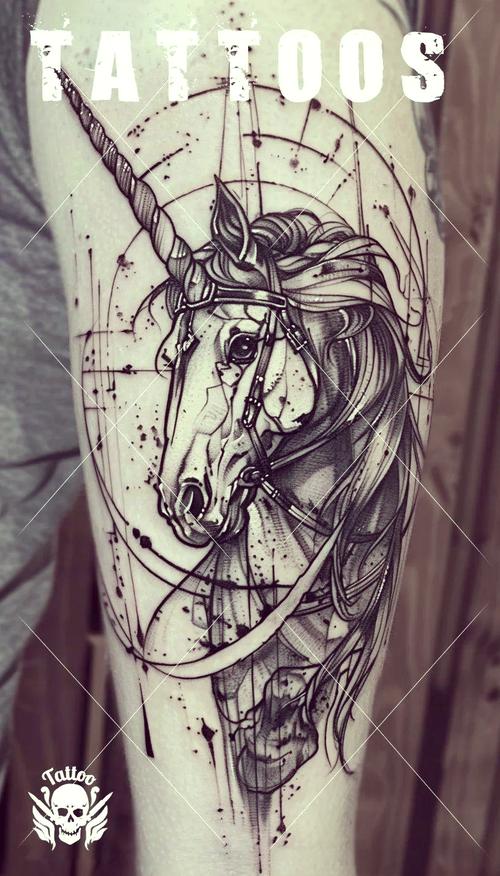 快手红人独角兽纹身