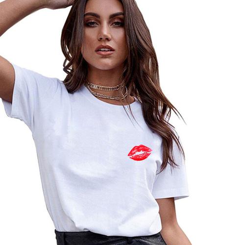 抖音同款t恤 嘴唇