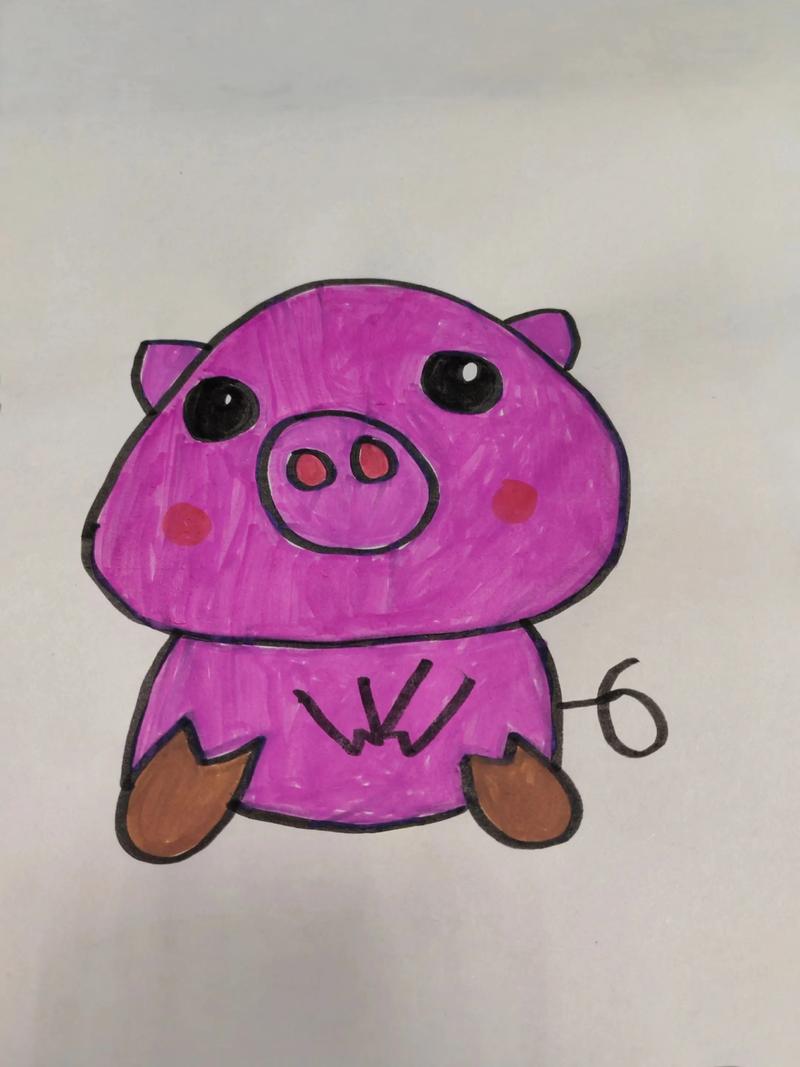 抖音上面画涂鸦画猪