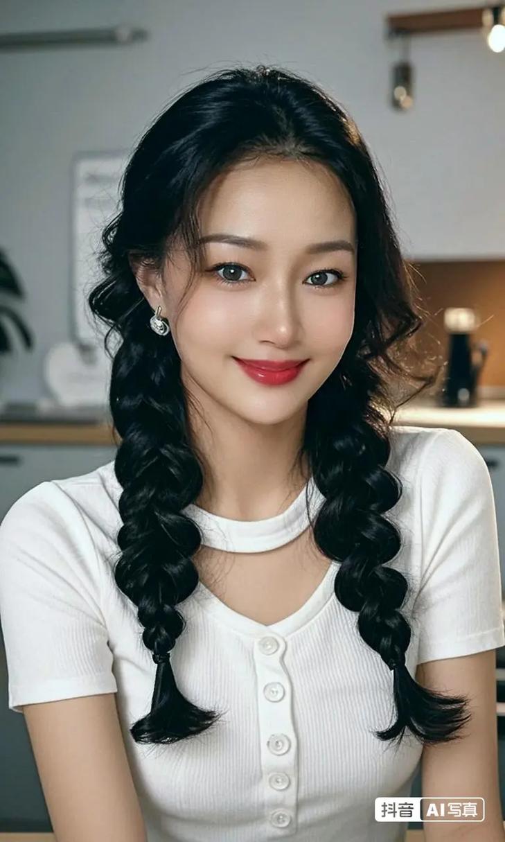 扎辫子卷发懒人抖音