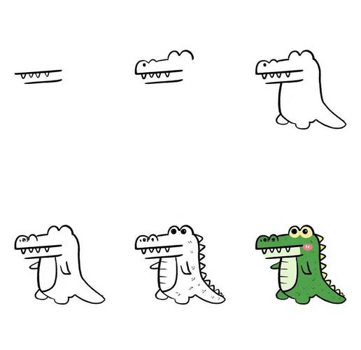 用手鳄鱼怎么画抖音